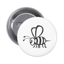 Cooles Bienen-Schwarz-Kontur-Logo-Tätowierungs-Hem Anstecknadelbuttons