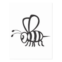 Cooles Bienen-Schwarz-Kontur-Logo-Tätowierungs-Hem Postkarte