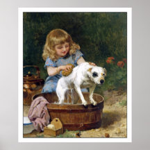 Copie d'affiche : Donnant au chien Bath - art vint