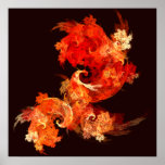 Copie d'art abstrait de Firebirds de danse Posters