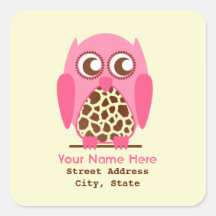 Copie de girafe et autocollant rose d'adresse de h