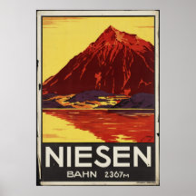 Copies de voyage de Niesen Bahn rétros d'annonce v