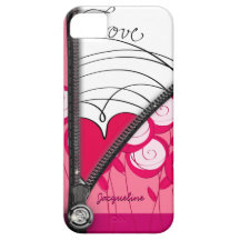 Coque iphone de coeur de Valentine de fleur de ban iPhone 5 Case