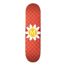 Coral & Red Swirl; Spring Flower Skate Boards