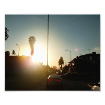 Coucher du soleil sur la rue impression photographique