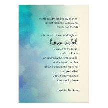 Couleurs fraîches de bat mitzvah cartons d'invitation personnalisés