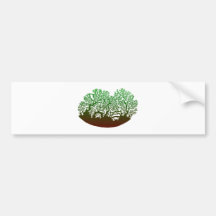 Coupe de cisailles d'arbres silhouette trees adhésif pour voiture