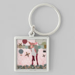 Course assez rose Keychain de ballon de faon porte-clés