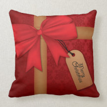 Coussin enveloppé par cadeau de Joyeux Noël