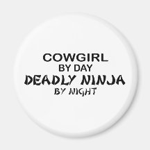 Cowgirl tödliches Ninja bis zum Nacht Kühlschrankmagnete
