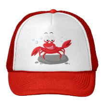 Crabe rouge mignon casquettes