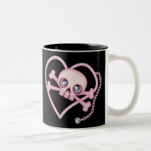 Crâne au néon rose tasse