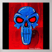 CRÂNE BLEU - graphiques de Tomsac - adapté aux bes Posters
