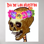 Crâne de Dia de los Muertos Affiche
