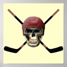 Crâne d'hockey et bâtons croisés poster