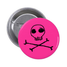 Crâne et bouton d'os croisés badge