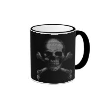 Crâne et os croisés de pirate informatique tasse