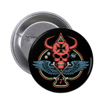 Crâne maltais à ailes chanceux de diable des pelle badges avec agrafe