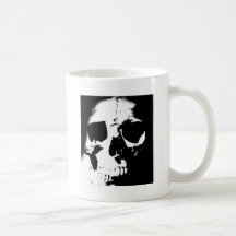 Crâne noir et blanc mug à café
