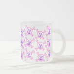 Crâne rose et violet et os croisés - givrés mug à café