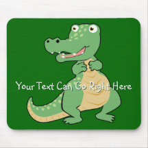 Crocodile Mousepad de bande dessinée Tapis De Souris