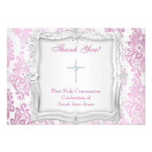 Croix de sainte communion de fille de carte de rem invitation