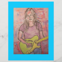 Croquis de fille de musique en direct prospectus personnalisés