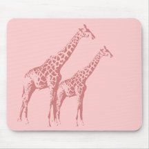 Croquis rose de girafe tapis de souris