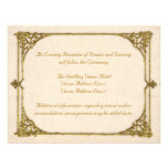 Cru/antiquité de clôture de réception de mariage invitations personnalisables