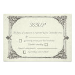 Cru/cartes antiques de réponse du style RSVP de ca Faire-parts