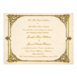Cru d'invitation de jour du mariage/cadre antique