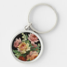 Cru floral porte-clés
