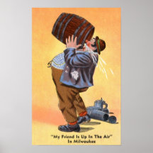 Cru potable de taverne de barre d'homme de bière affiche