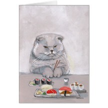 ©CSiravo de M. Grumps de chat de sushi Carte De Vœux