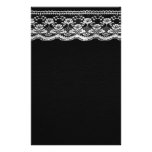 Cuir noir et blanc et dentelle motifs pour papier à lettre