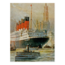 Cunarder in New York Postkarten