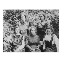 Curie de Marie Sklodowska avec ses quatre étudiant Carte Postale