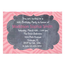 Custom Pink Zebra Sweet 16 Birthday Invitations einladungen