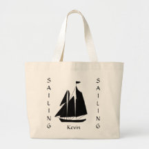 Custom Sailboat Sea Silhouette Tote Bag