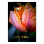 Custom Tulip & Text Birthday Card