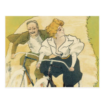 Cycle vintage de gladiateur de bicyclette de coupl cartes postales
