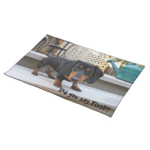Dachshund-einziehenmatte Tisch Set