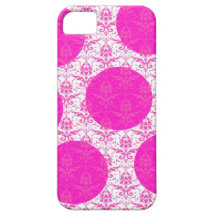 Damassé de roses indien avec le pois rose coque iPhone 5 Case-Mate