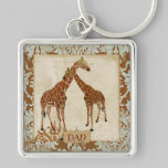 Damassé Keychain de papa de girafe porte-clés