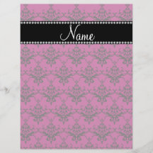 Damassé noire rose magenta nommée personnalisée prospectus