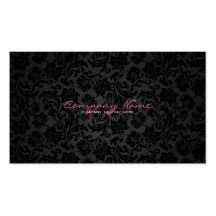 Damassés florales vintages blanches et noires cartes de visite professionnelles