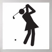 Dame-Golfspieler-t Plakate