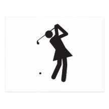 Dame-Golfspieler-t Postkarten