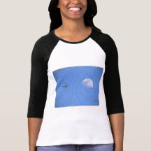 Dames de "lune et d'avion" 3/4 raglan de douille ( t-shirts