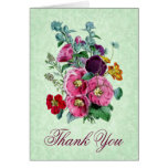 Danke, mit Vintager Hollyhock-Blüte zu kardieren Karte